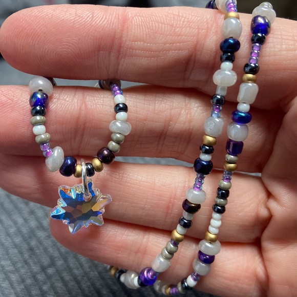 Jewelry - Reserved Handcrafted bracelet/necklace with Swarovski Crystal Snowflake Charm